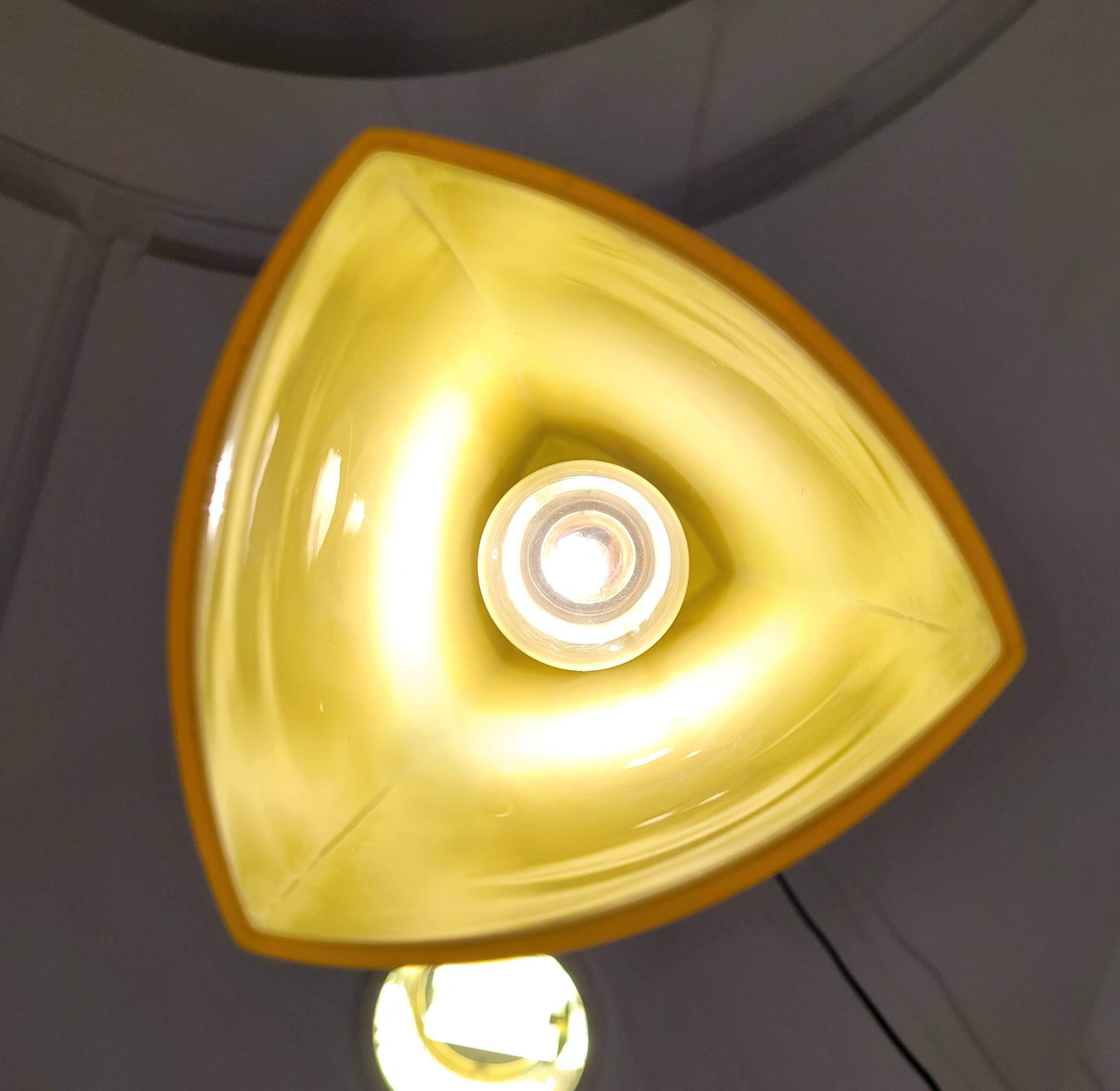 Lampara de techo Amarilla, Vetreria Vistosi, Murano crystal, 70's – Ital