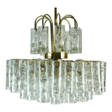 4-tier mid century chandelier with 62 glass tubes 60s