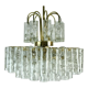 Lustre du milieu du siècle à 4 niveaux avec 62 tubes années 60