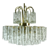 Lustre du milieu du siècle à 4 niveaux avec 62 tubes années 60