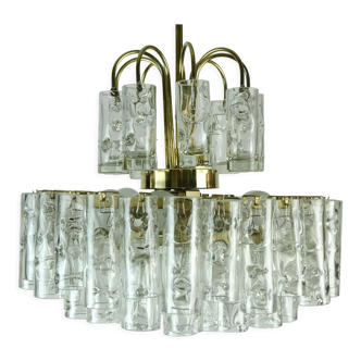 4-tier mid century chandelier with 62 glass tubes 60s