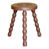 Vintage stool, wooden stool, tripod stool, accent chair