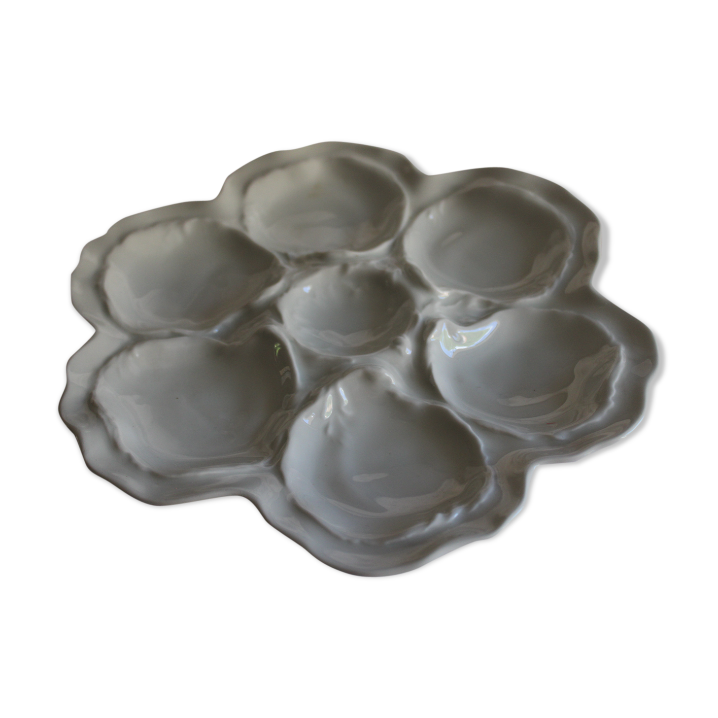 Limoges White Porcelain Oyster Plate