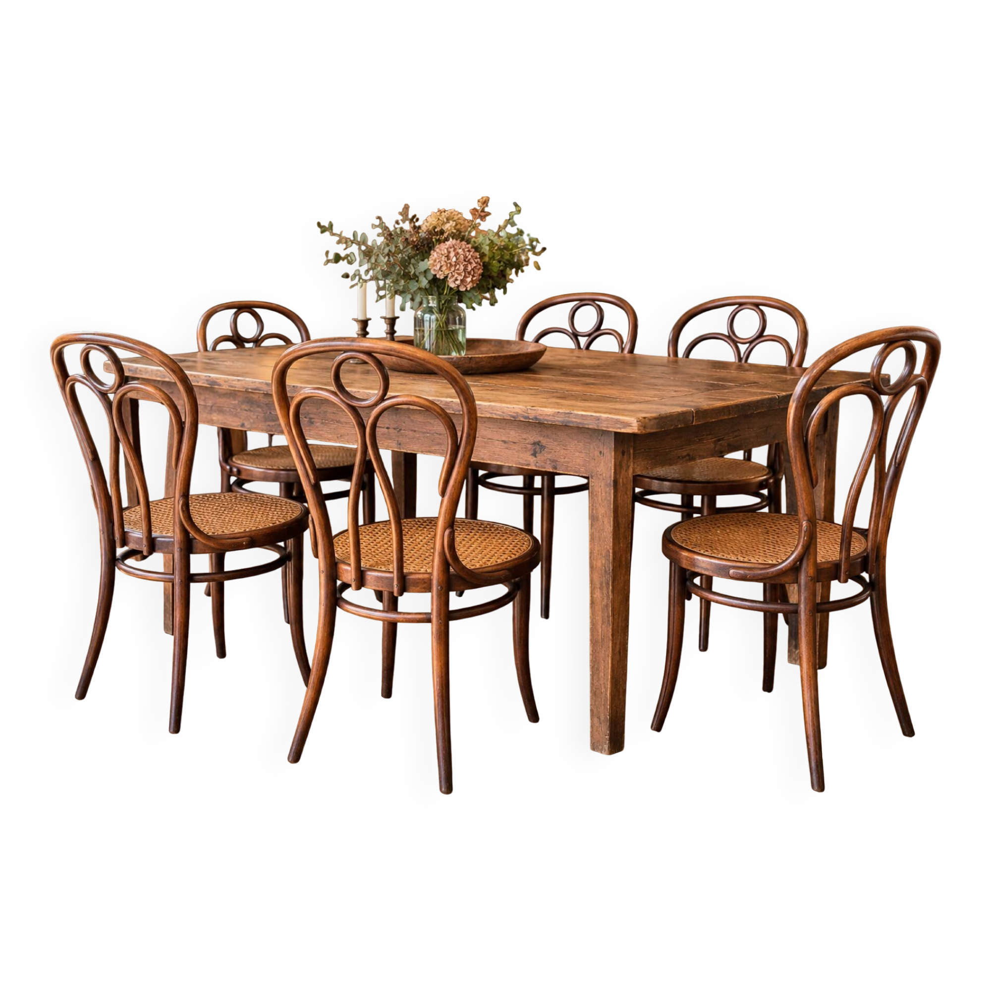 Set of 6 vintage Hoffmann chairs.