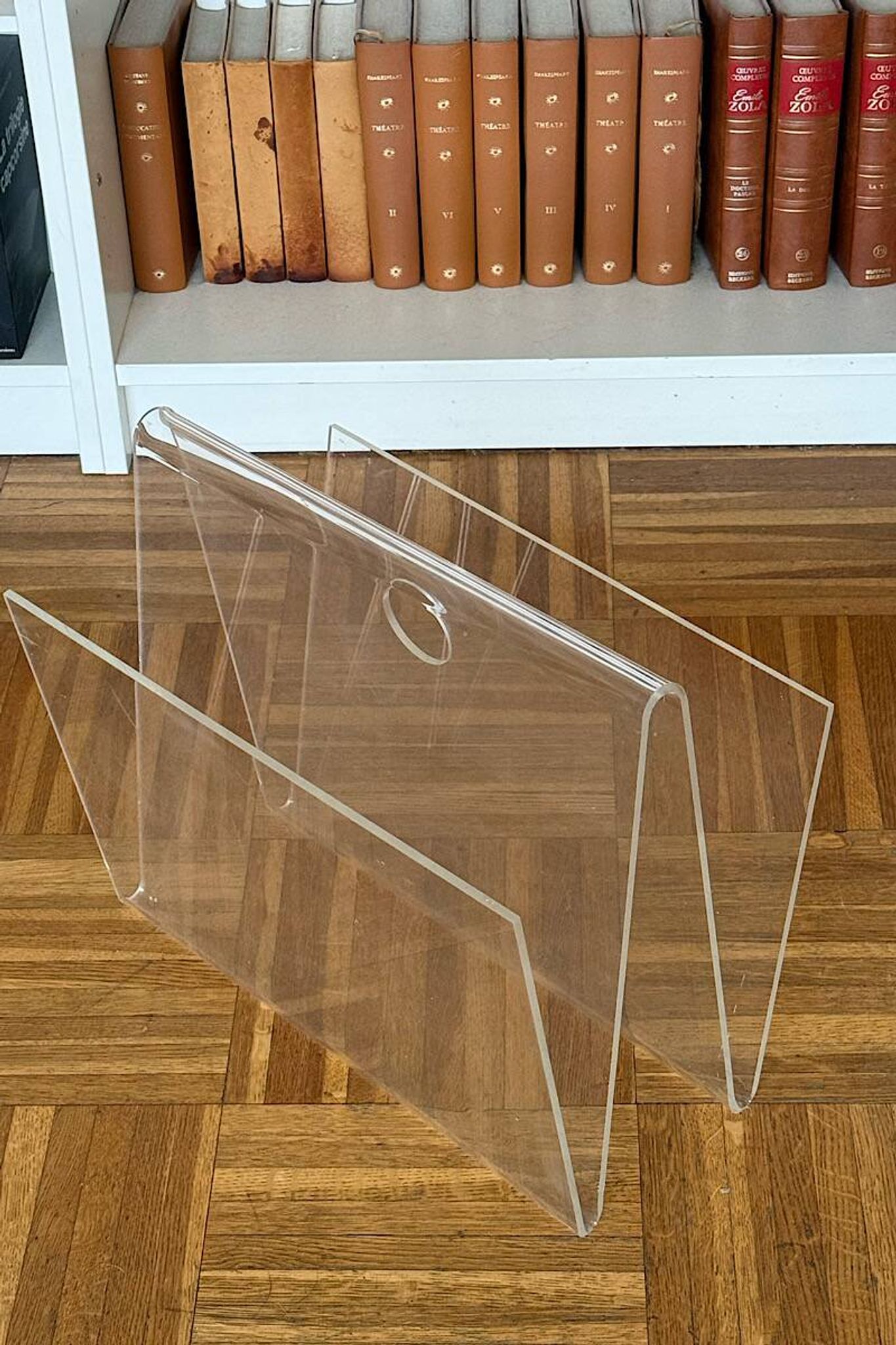 Vintage plexiglass magazine rack