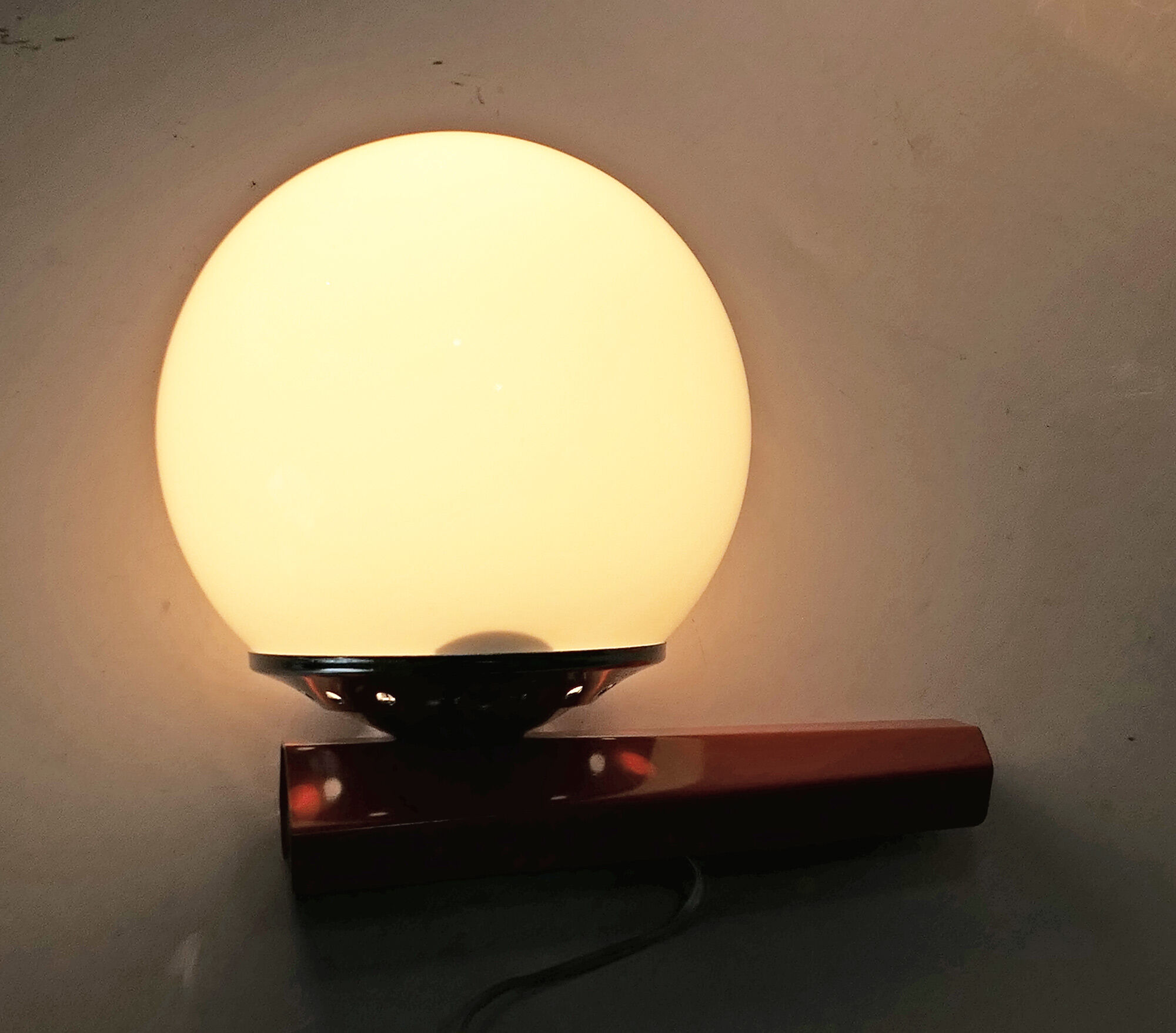 Targetti Sankey wall lamp Italy metal Orange and glass globe