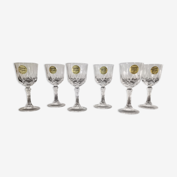 Lot de 6 verres à liqueur Cristal d'Arques modèle Auteuil