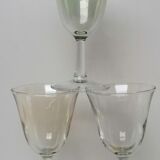 6 iridescent harlequin glasses in port