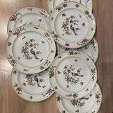 Set of 8 flat plates in Limoges porcelain