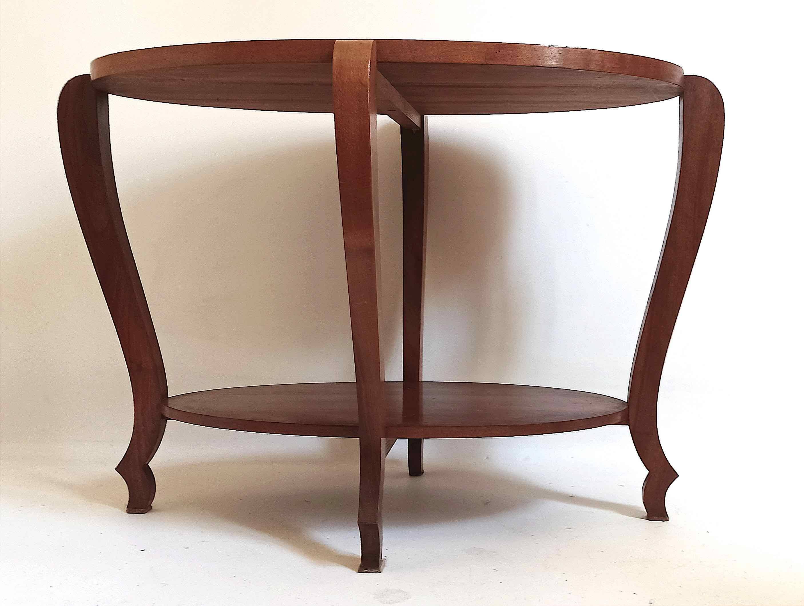 Art Deco oval pedestal table Width 80 cm