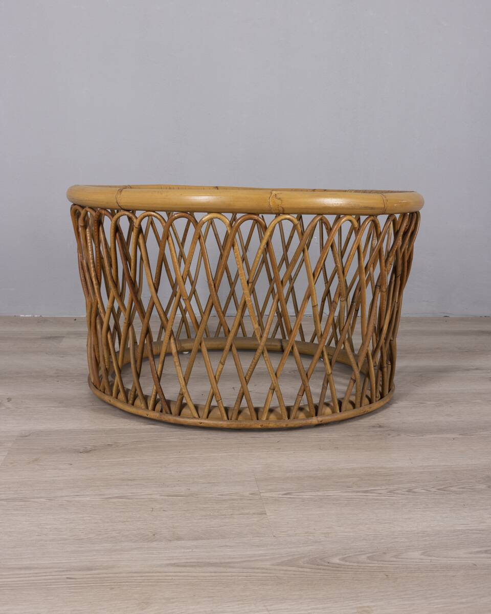 Vintage 1970s Italian design bamboo coffee table