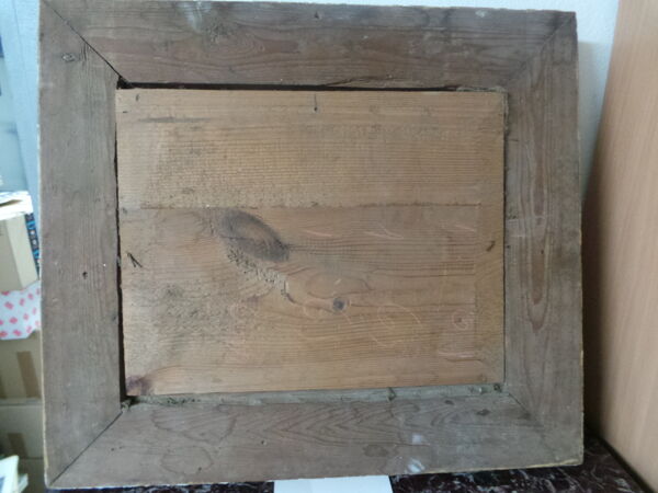 Paysage huile sur panneau signature monogramme