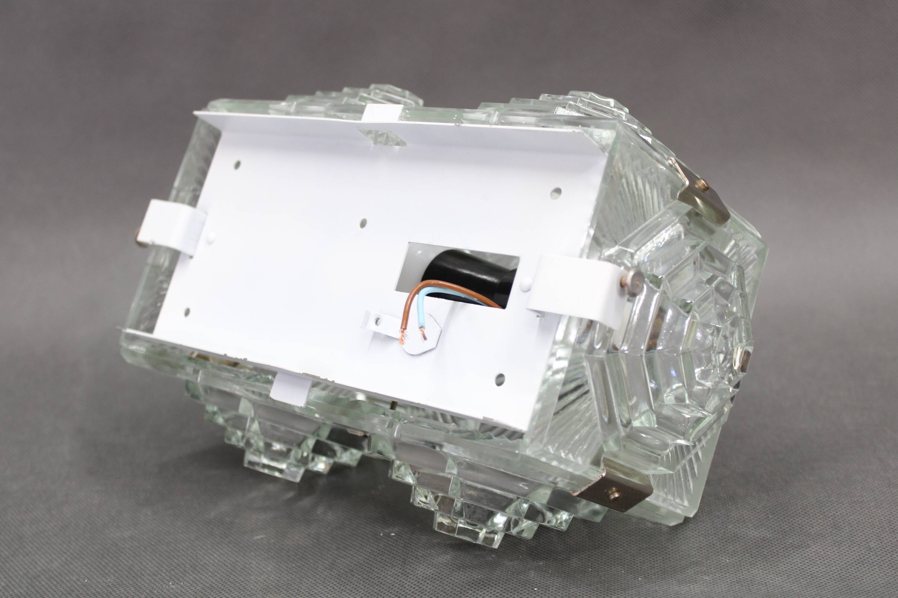 1970s Brutalist Wall Glass Light by Kamenicky Senov, Czechoslovakia