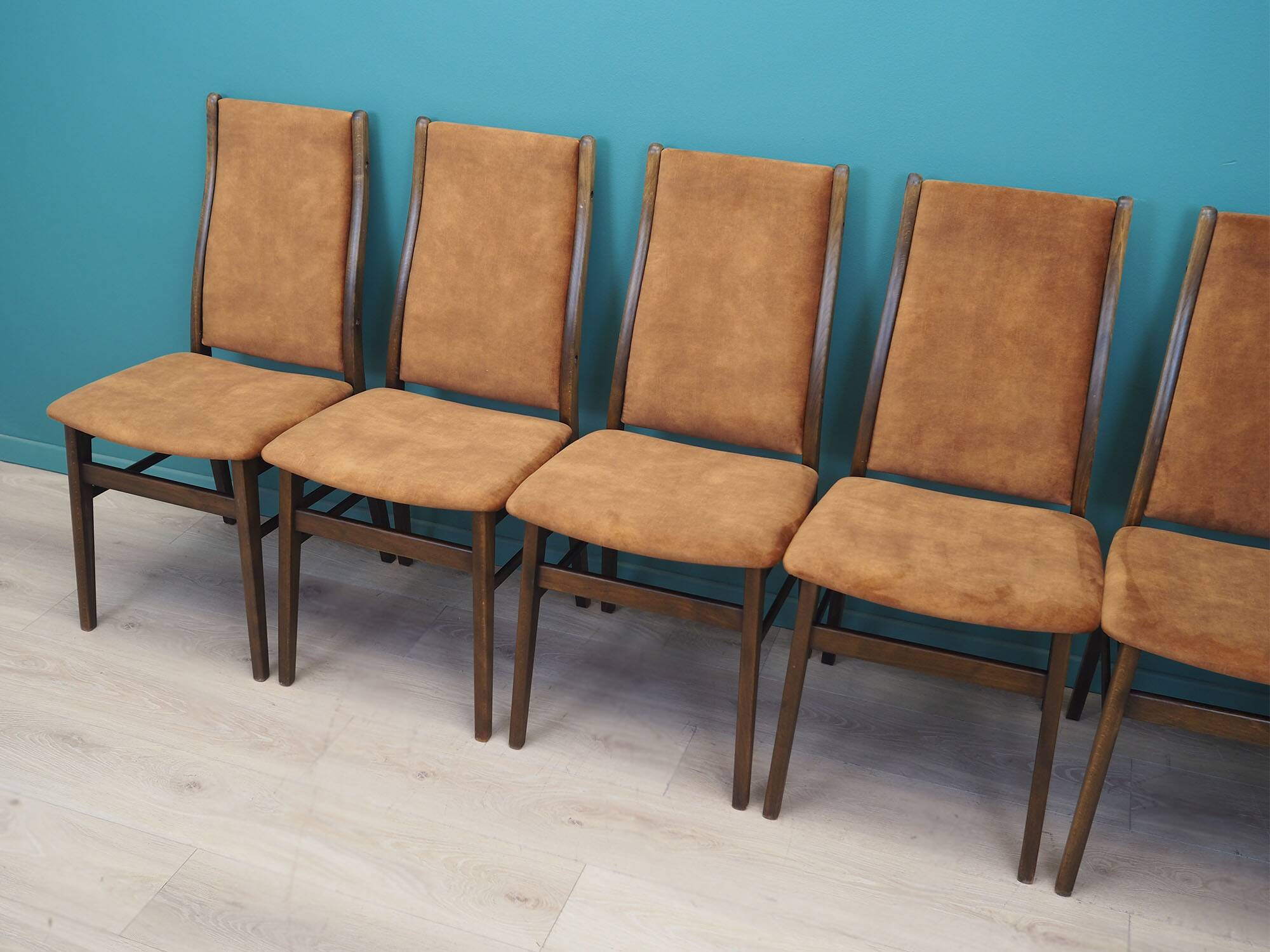 Set of six beech chairs, Danish design, 1960s, production: Denmark
