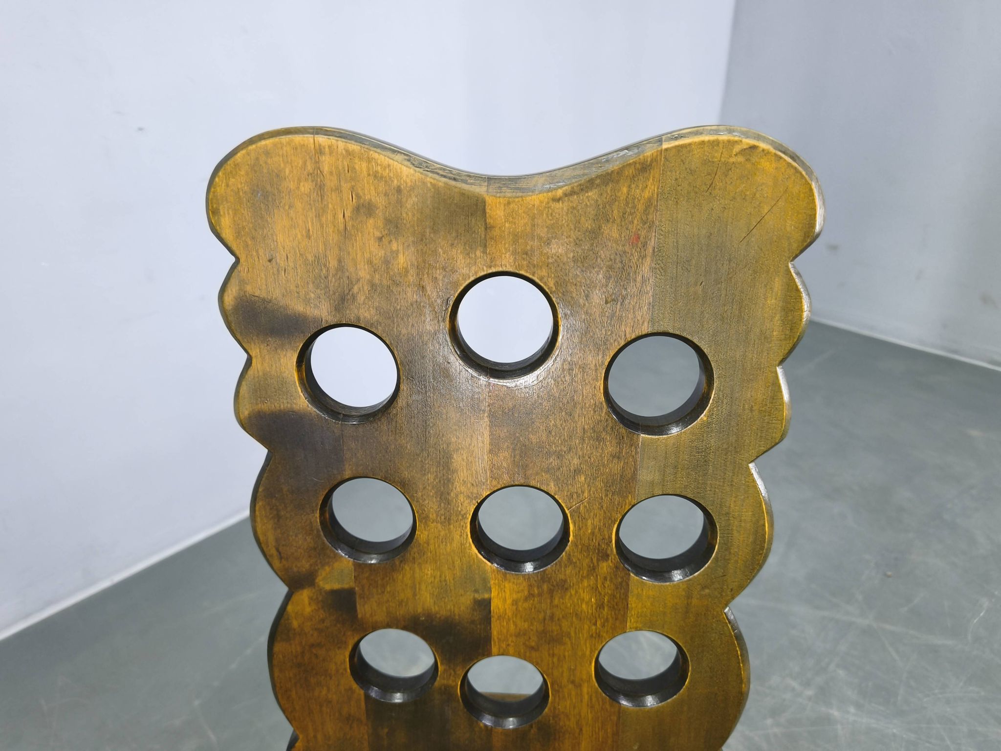 Set of 3 Brutalist Wooden Chairs, Czechoslovakia, 1950s