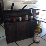 Mini bar vintage wooden briefcase