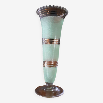 Vintage vase from the 50s granite glass Fains glassware