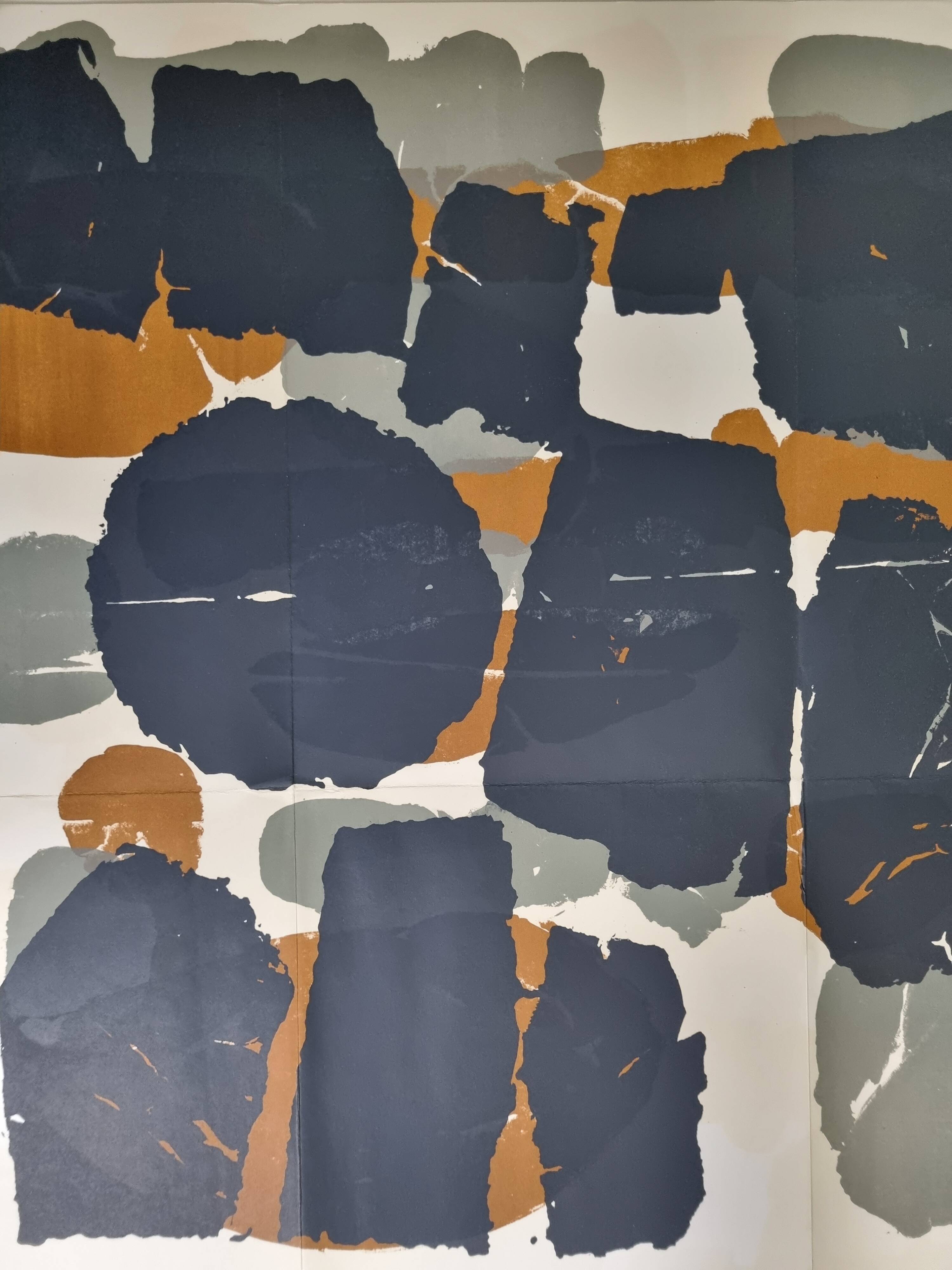 Lithographic poster after Roaul Ubac, 1966, signed, 60 x 60 cm