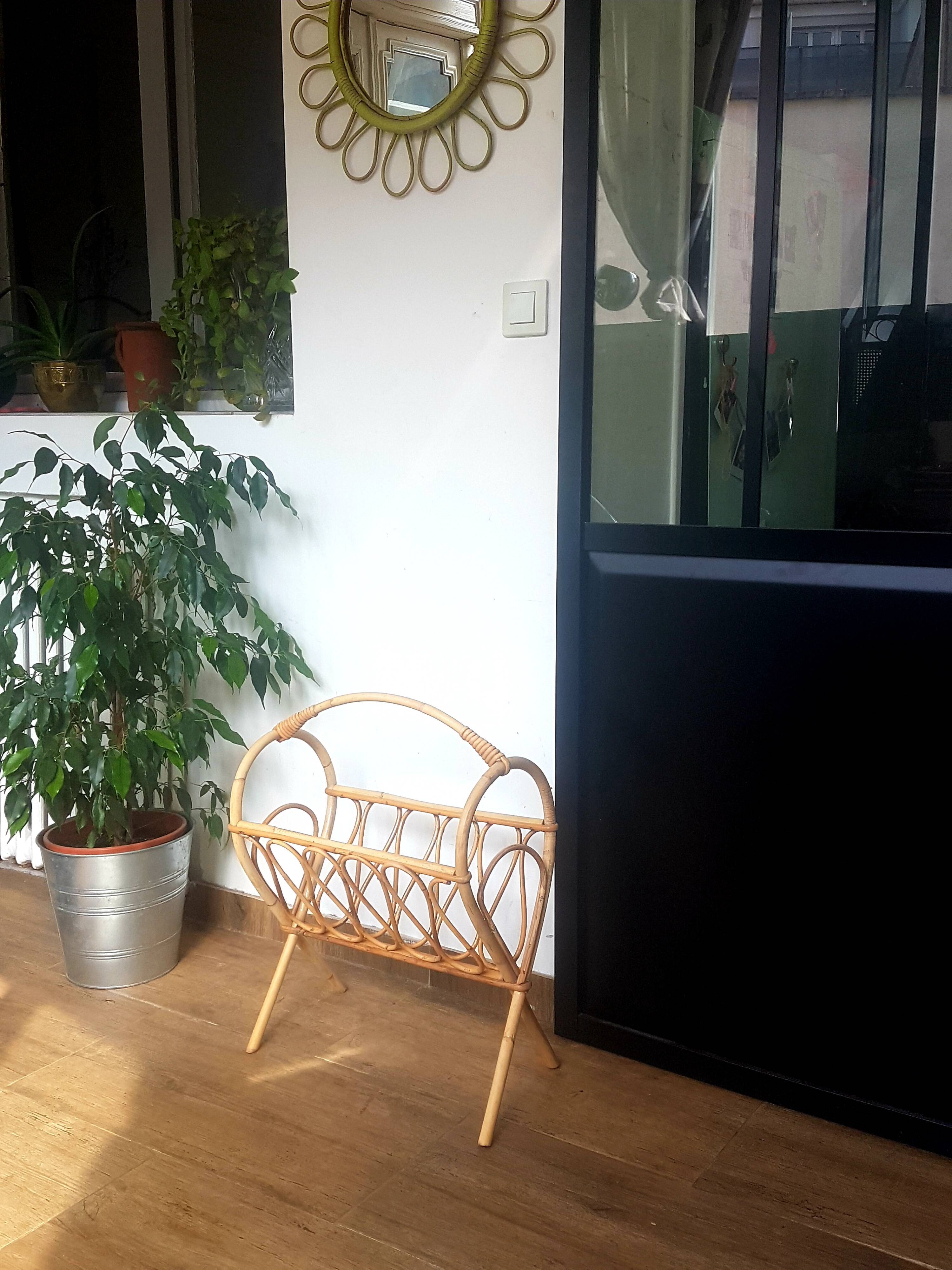 Rattan magazine holder