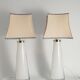 Large White Crystal Glass Table Lamps, Carl Fagerlund, Orrefors, 1960, Set of 2