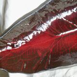 Vintage 1980s ceramic dish in the shape of a banana leaf
