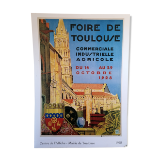 Affiche ancienne de la Foire de Toulouse de 1928