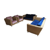 Roset Line sofas and rattan armchairs set