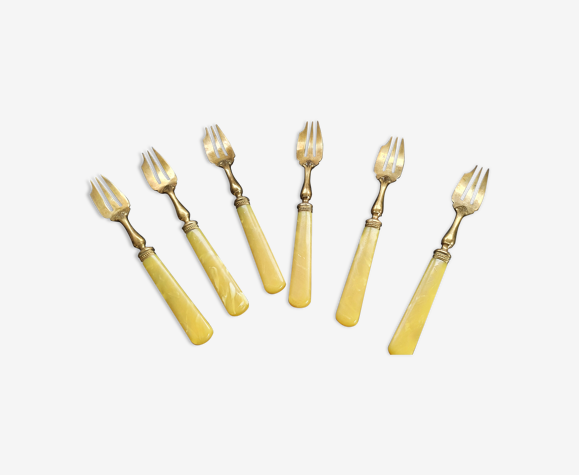 6 fourchettes à gateau anciennes