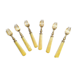6 old cake forks