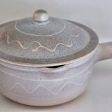 Enamelled terracotta saucepan
