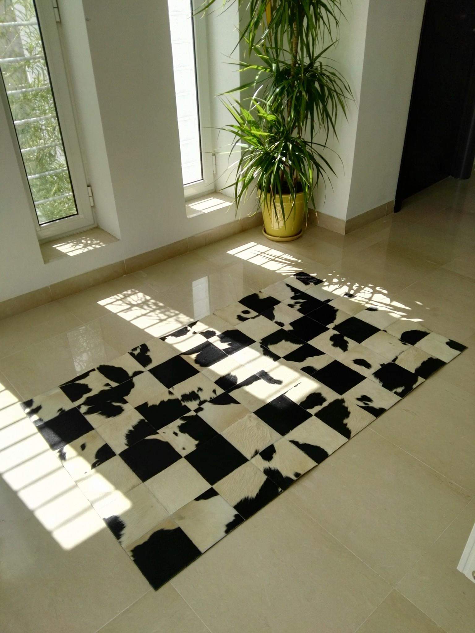 Cow leather carpet