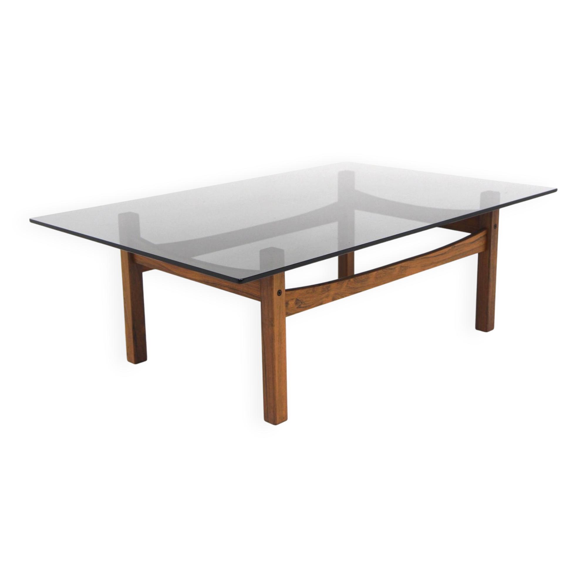 Rosewood and glass coffee table, Sweden, 1970
