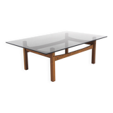 Table basse en palissandre et en verre, Suède, 1970