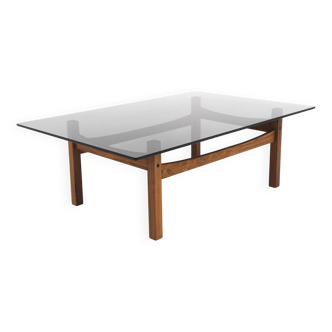 Table basse en palissandre et en verre, Suède, 1970