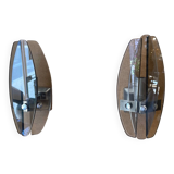 Paire d’appliques en verre fumées