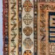 Antique Dagestan Kazak Rug 124x114 cm Caucasian, Gold, Blue, Rust Square Medium