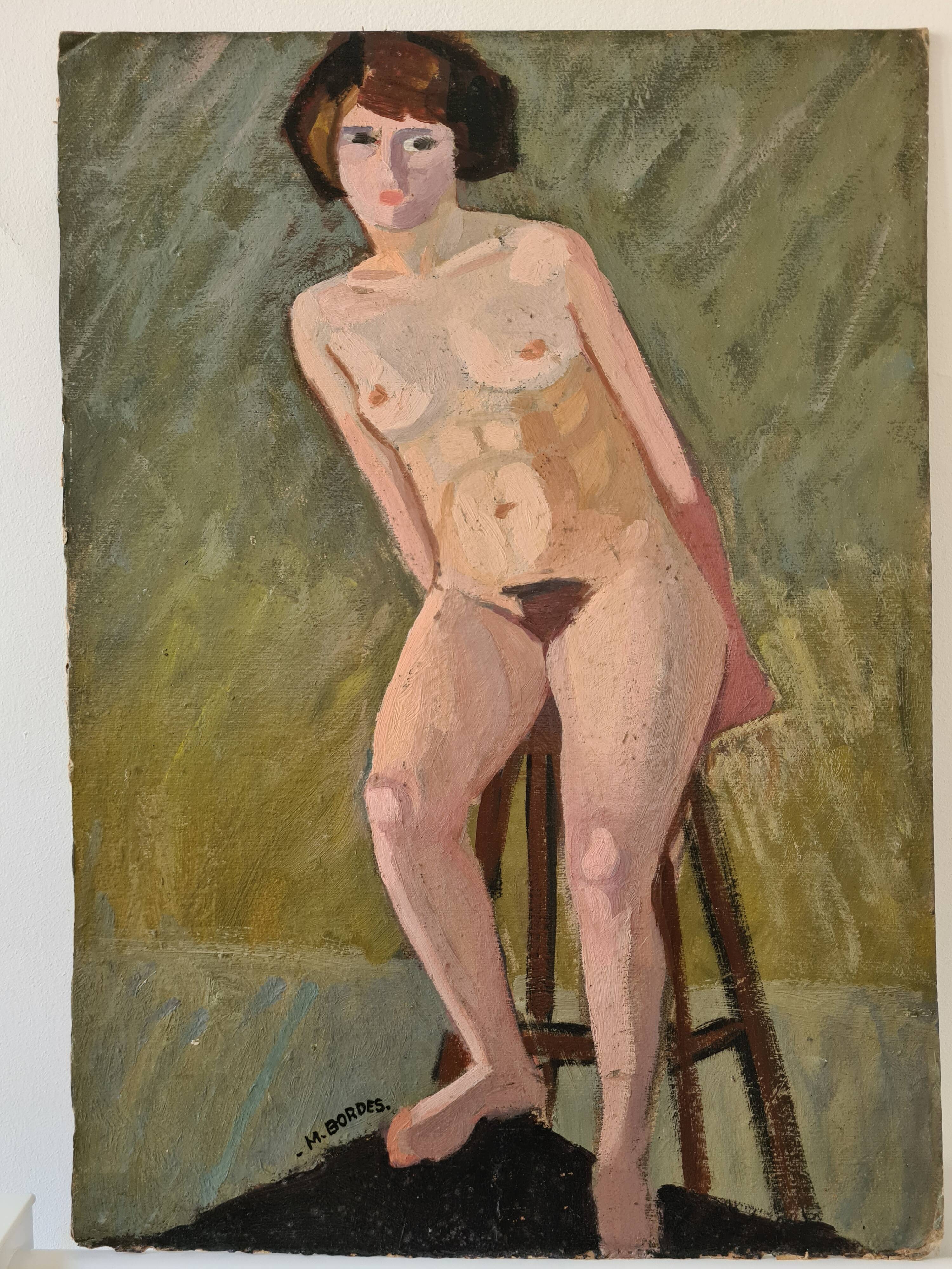 Portrait of a nude on a stool 1923