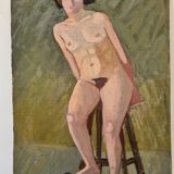 Portrait of a nude on a stool 1923