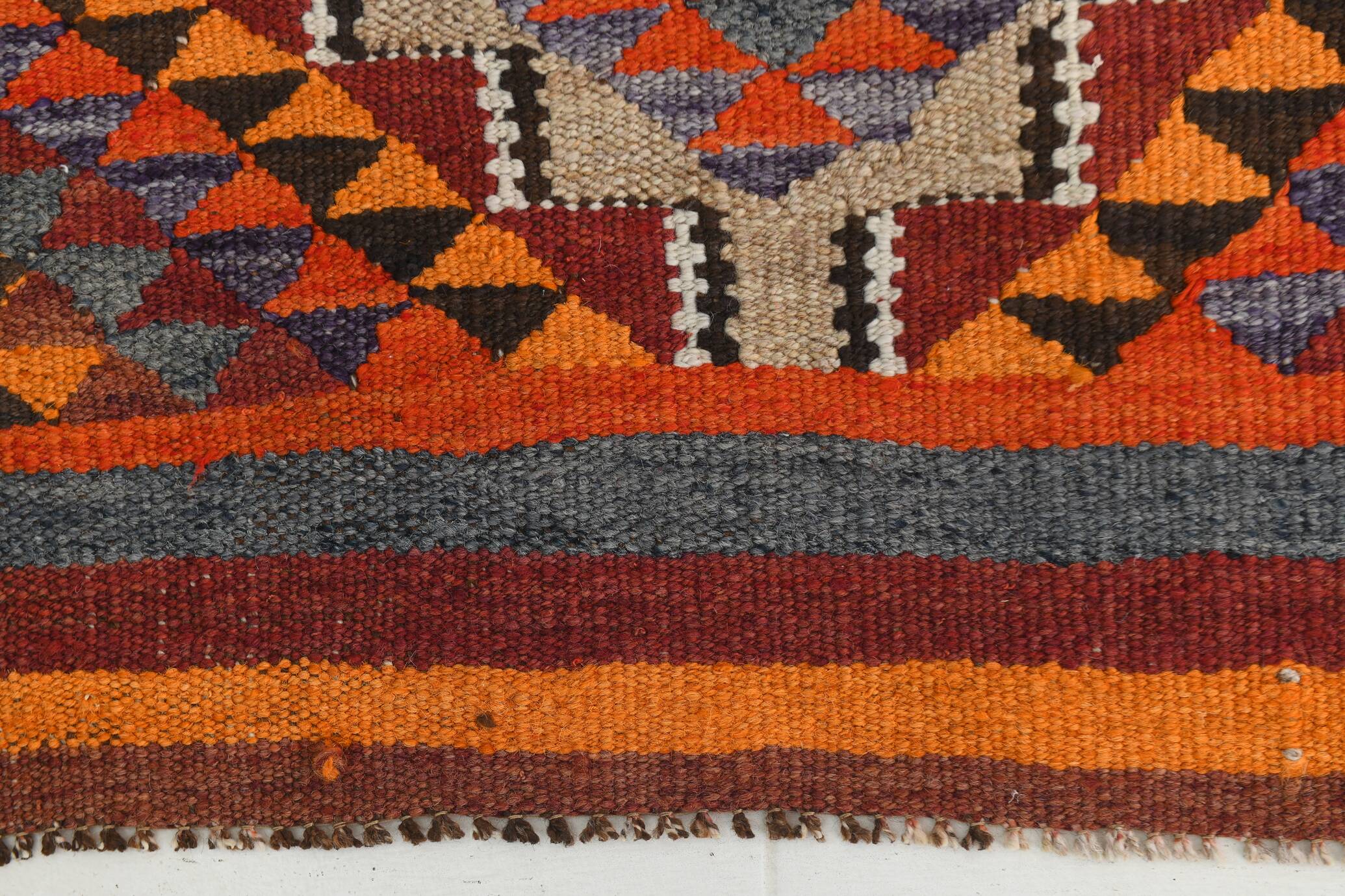 3x10 Red & Blue Kilim Runner Rug, 82x295Cm