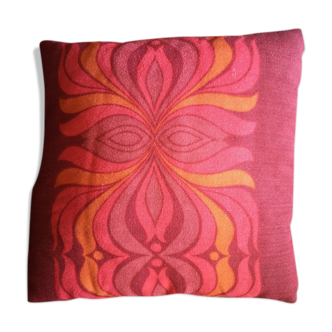 Coussin vintage flower power/psychédélique années 1970