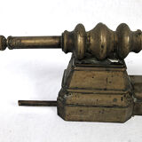 Lot of a pair of chenets and front of gilded bronze fireplace, nineteenth