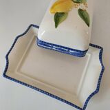 Beurrier en barbotine italienne citron peinte à la main