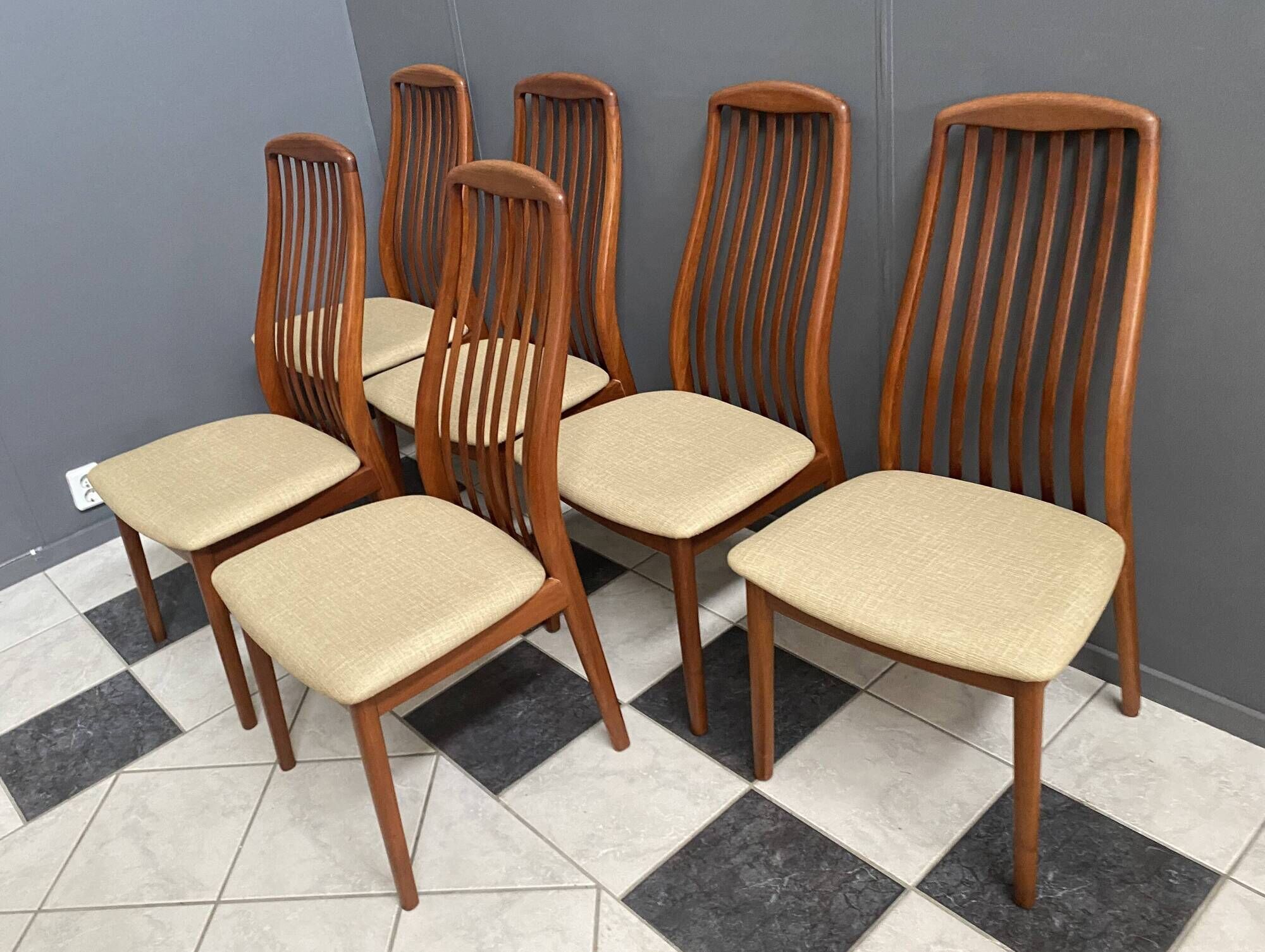 set of 4 Teak Kai Kristiansen chairs  for  Schou Andersen 1960s Denmark