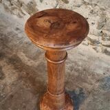 Ancient French pedestal in elm – Stand from the early 1900s