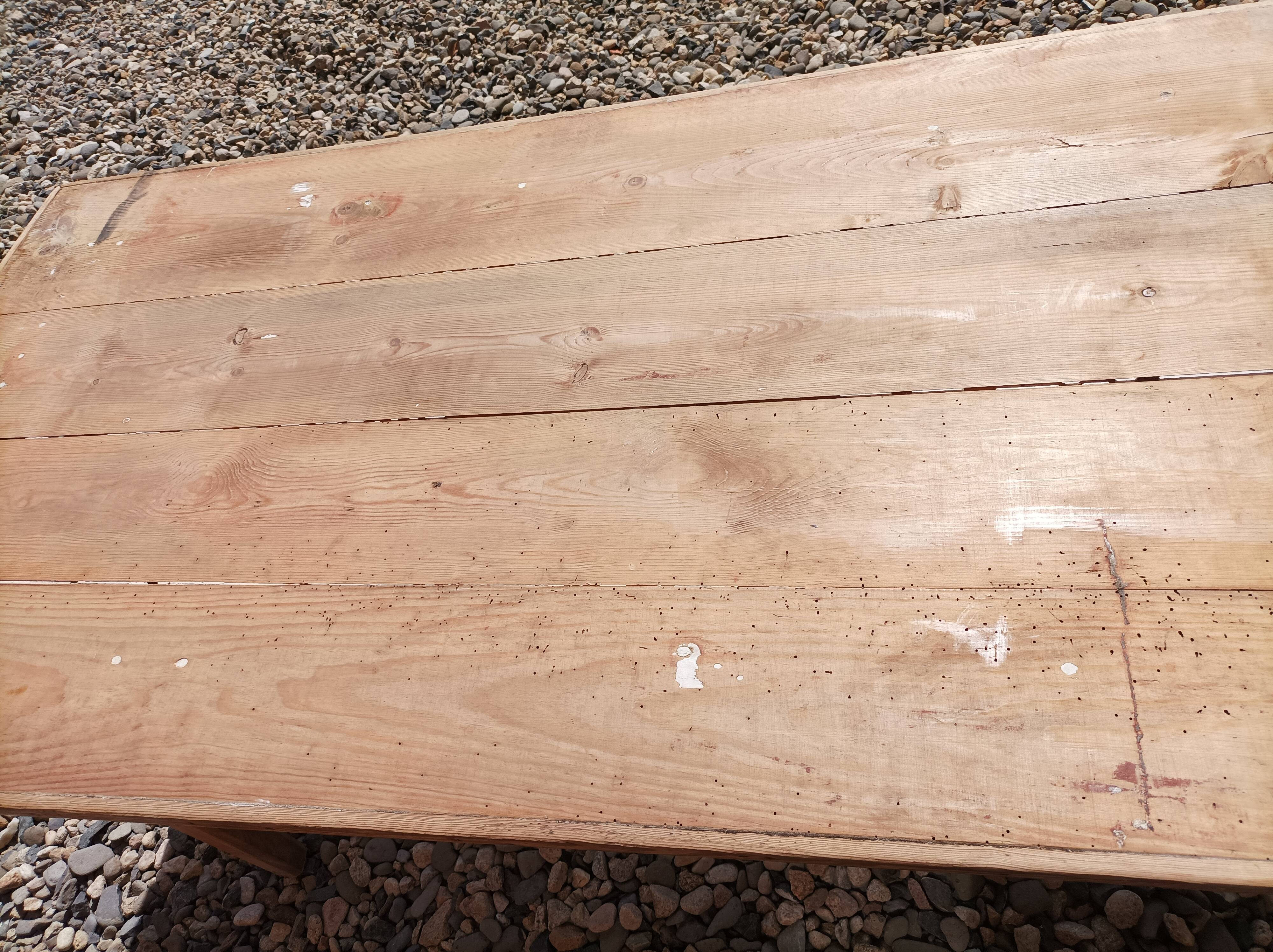 Old fir table 3 drawers