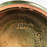 Clément Massier Golfe Juan vase with braided handles in glazed earthenware