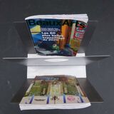 70s brushed steel magazine rack