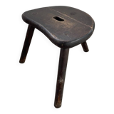 Brutalist oak shepherd tripod stool