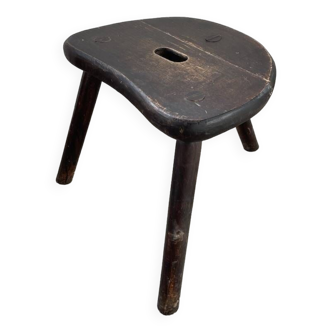 Brutalist oak shepherd tripod stool
