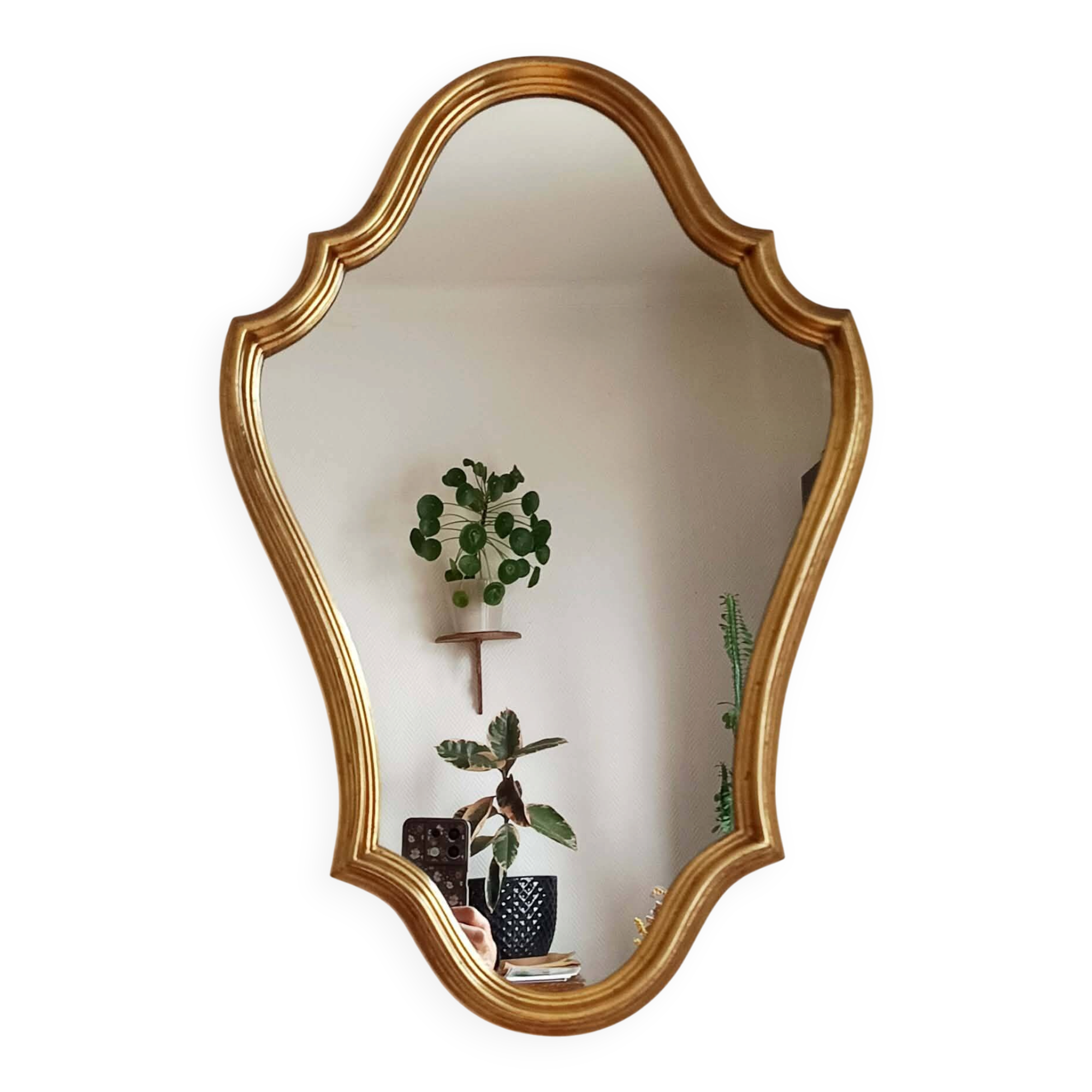 Miroir bois doré vintage